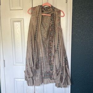 Bohemian Sleeveless Dress with Scarf